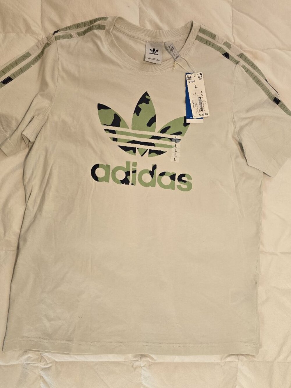 NWT Adidas Camo Logo T-shirt - L